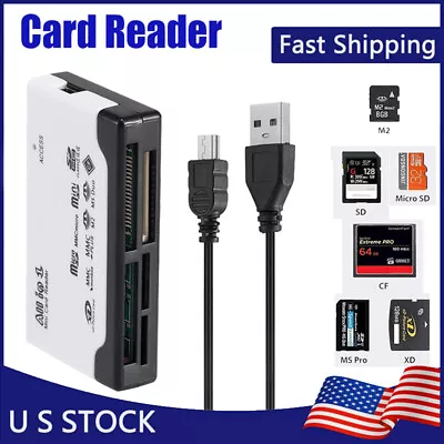 6 In 1 Card Reader USB 2.0 Type C Micro SD TF CF Smart Memory Adapter Laptop PC • $6.99