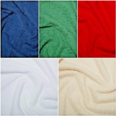 £0.99 • Buy Cotton Or Bamboo Terry Towelling Fabric Plain Solid 10 Colours Material 