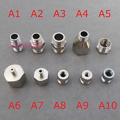 10PCs Adaptor Adapter Fitting Connector Kit Set For Compressor Airbrush Hose • £13.32