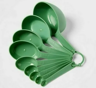 Measuring Cups And Spoons 9pc Green Set Dishwasher Safe Durable FREE SHIPPING • $12.89