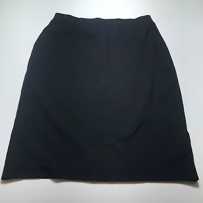 H&M Skirt Womens Medium Black Knit Straight Career Casual Pull On Vented Back • $12.99