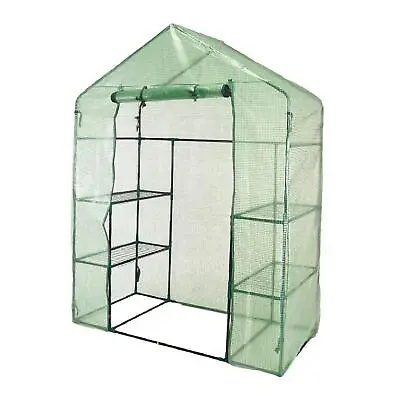 £34.95 • Buy Walk In Greenhouse With 4 Shelves PE Plastic Garden Grow Green House Green