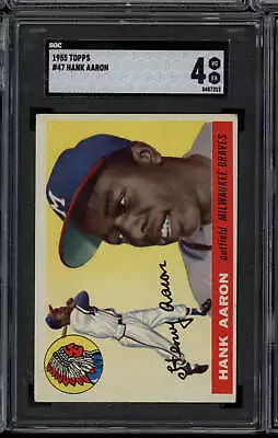 1955 Topps #47 Hank Aaron SGC 4 VG-EX Braves • $550