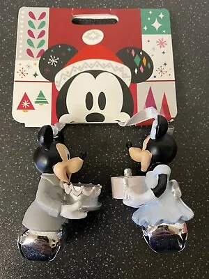 £22 • Buy Disney Sketchbook Mickey & Minnie Wedding Bride & Groom Xmas Hanging Bells HTF