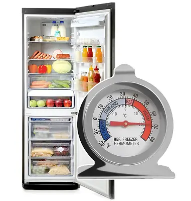 £4.29 • Buy Stainless Steel Fridge Freezer Dial Thermometer High Accuracy No Batteries