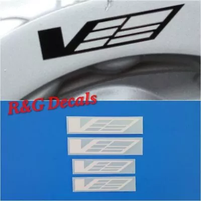 4 X Cadillac V Decals Stickers For Brake Caliper Graphic Emblem RED SILVER BLACK • $13.24