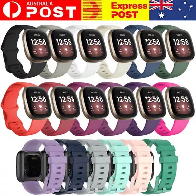 For Fitbit Versa 4 3 Sense 2 Watch Strap Replacement Silicone Sports Wrist Band • $3.99