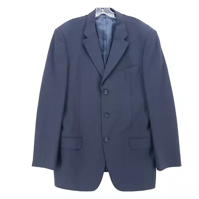 Valentino Roma Men's Blue Blazer Virgin Wool Blend Size 52 L • $48.88