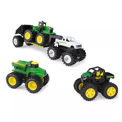 5pc John Deere 15cm Monster Tread Tractor/Dump/Pickup/Gator Truck/Trailer Set 3+ • $72