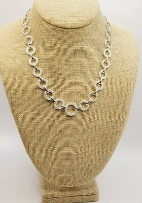 Vintage Crown Trifari Rhinestone Silver Tone Necklace ELEGANT • $56.70