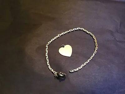 Vintage Children Gold Tone 5” Bracelet With Heart Charm • $9.99