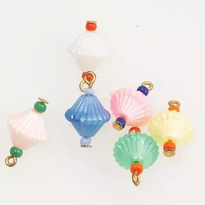 Lantern Ornaments Christmas CAR1289P Set/6 Ass'd Pastel Dollhouse Miniature • $4.30