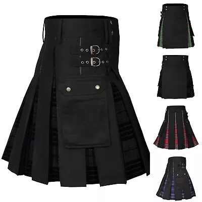 $28.15 • Buy Scottish Cotton Kilt Deluxe Tartan Goth Outdoor Utility Kilts Highland Skirt US