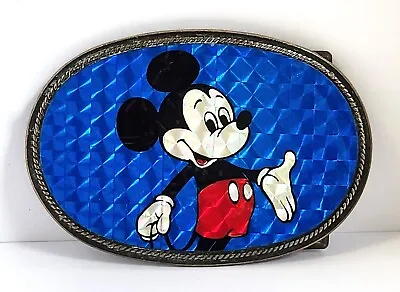 Vintage Mickey Mouse Belt Buckle Prismatic PAYAN LENDO Tijuana Mexico TV Movie • $95