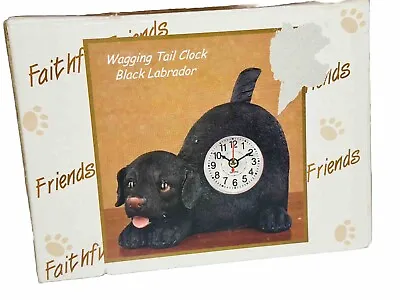 NOS Vtg Faithful Friends Wagging Tail Clock Black Labrador • $19.99