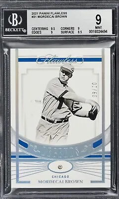 2021 Flawless Mordecai Brown Legends Diamond /20 Chicago Cubs Card Beckett BGS 9 • $109