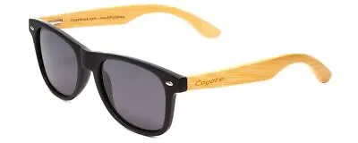$39.95 • Buy Coyote Woodie Classic Polarized Sunglasses Black Brown Bamboo & Smoke Grey 52 Mm