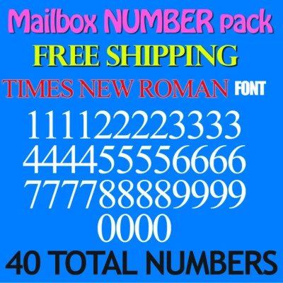 $6.95 • Buy Mailbox NUMBER Decal TIMES NEW ROMAN 3/4  Up To 5  Size FREE SHIP STICKERS