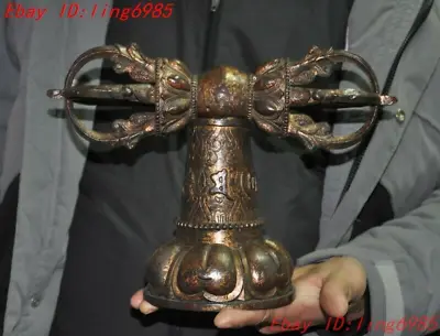 Tibet Ancient Buddhism Bronze Gilt Vajra Dorje Phurpa Exorcism Talisman Faqi • $290