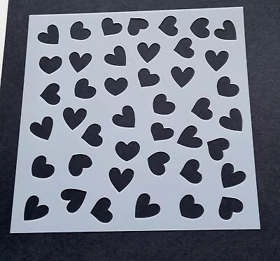 All Over Hearts Mixed Media Stencil Mask Template • £2.99