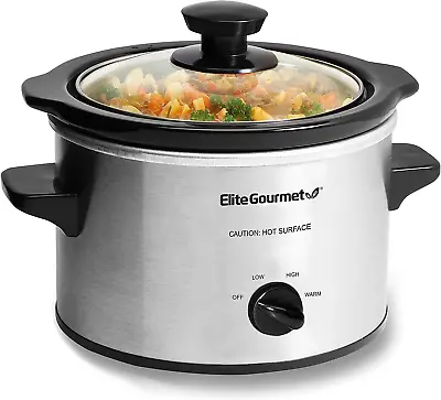 Small Slow Cooker Stainless Steel Crock Pot Mini Kitchen Appliance Portable New • $23.16