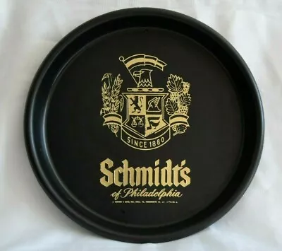 VINTAGE Black Gold PLASTIC 13  Serving TRAY Schmidt's Philadelphia Beer Brewing • $7