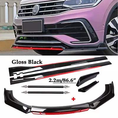 Front Bumper Rear Lip Spoiler Splitter Body Kit+Side Skirt For Volkswagen Tiguan • $99.99