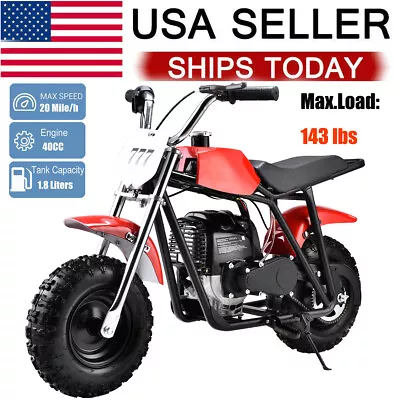 Mini Dirt Bike Gas Powered Off Road 4-Stroke 40cc Pocket Bike Pit Motorcycle Red • $318.99