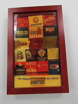 VTG Reno Nevada Framed Matchbook Collection The Biggest Little City In The World • $71.99