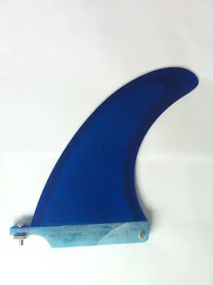 Surfboard Fiberglass Longboard Fin 7  Inch + Plate & Screw.SUP Mal Fins. Blue • £27.99