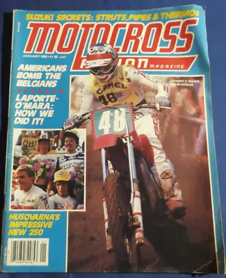 Motocross Action Magazine-jan 1982-husky 250cr-mx Trop. Des Nations-minicycle • $24