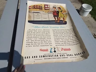 Vtg Monarch Paramount Malleable Iron Range Co Stove Oven Hardware Store Poster • $49.99