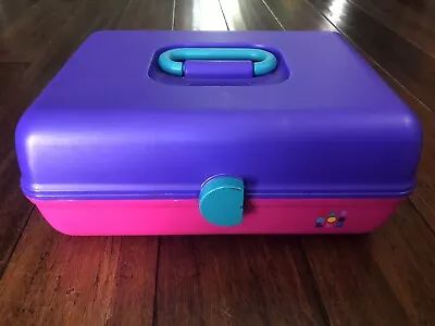 $25 • Buy Vintage 80s 90s Caboodles Large Purple Neon Dark Pink Teal Makeup Case