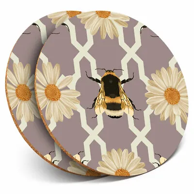 £4.99 • Buy 2 X Coasters - Art Deco Bumble Bee Flower Home Gift #2139