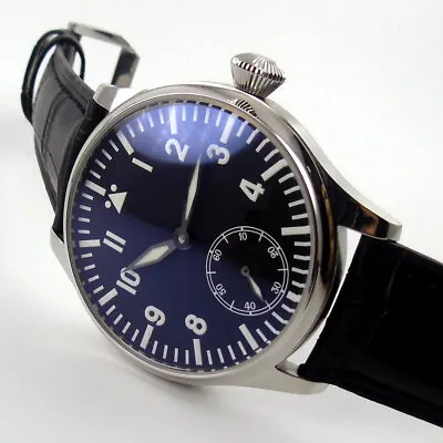 44mm Sterile Wristwatch 6498 Hand Winding Movement Black Dial Men's Watch • $72.68