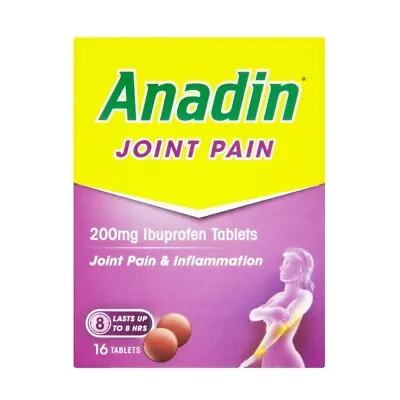 Anadin Joint Pain 200mg - 16 Tablets - A Fast-Acting Painkiller  • £5.49