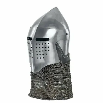 Viking Ancient Veteran Helmet With Chainmail Curtain And Openable Face Wiser. • $200