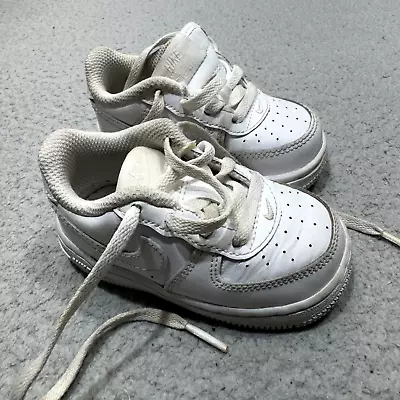 Nike Air Force 1 LE Toddler 5C White Baby Kids Child Sneakers Boys Trainers • $23