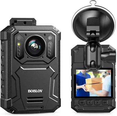 BOBLOV Body Camera HD 1296P Video Recorder Car Suction Body Worn Cam With Audio • $88.19