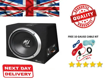 12  1000W Car Truck Loaded Boom Subwoofer Bass Box For Cars Built In Amplifier • $190.23