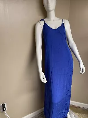 Echo Beach Cover Up Maxi Breeze Dress  Size M Blue 225 KK • $22.28