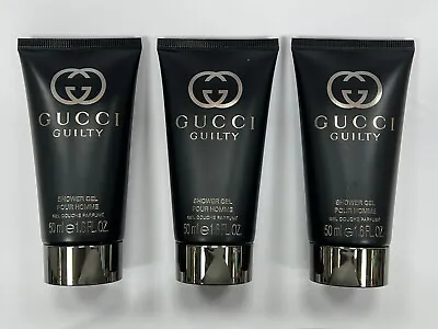 3x Gucci Guilty 50ml Mini Travel-size Shower Gel Body Wash For Men -Free Postage • £16.99