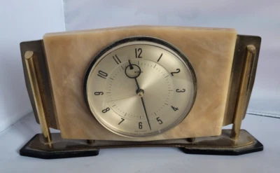 £20 • Buy Vintage ART DECO Metamec Mantel Clock - Onyx / Marble ? - Working - Mid Century
