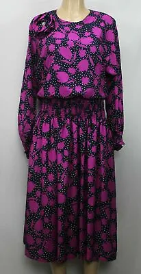Vintage Mr Mort Women's Dress Long Sleeve Floral Purple Size XL • $45