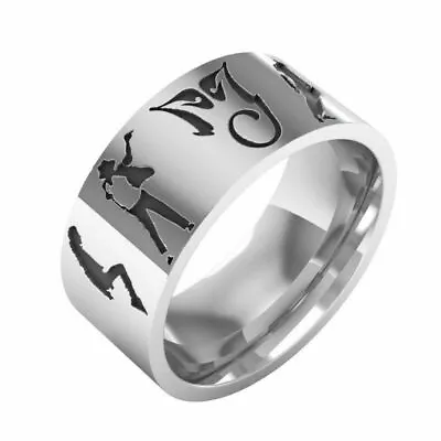 8mm Michael Jackson King Of Pop Rings Stainless Steel Band Men's Gifts Size 6-13 • $4.99