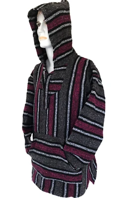 £19.99 • Buy Hoodie Mexican Baja Jerga Drug Rug Jumper Festival Surf Hippie Pink Colours