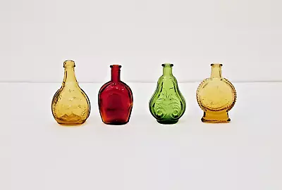 4 Vintage Wheaton 3 H Miniature Glass Bottles Violin President Coin Jenny Lind • $9.99