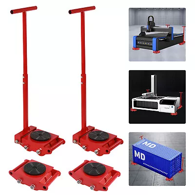 4X 6T 4 Rollers Machine Dolly Skate Machinery Mover Cap 360 Rotation & Handles • $249