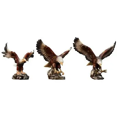 Eagle Figurines Desk Ornament Resin Statue For Home Shelves Decoration • £15.59