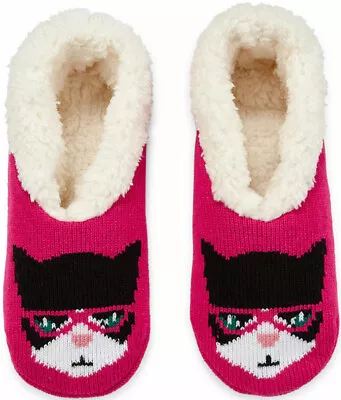 Mixit Pink Cat Women's Slipper Socks L/XL (Shoe Size 9-10) - NWT • $14.99